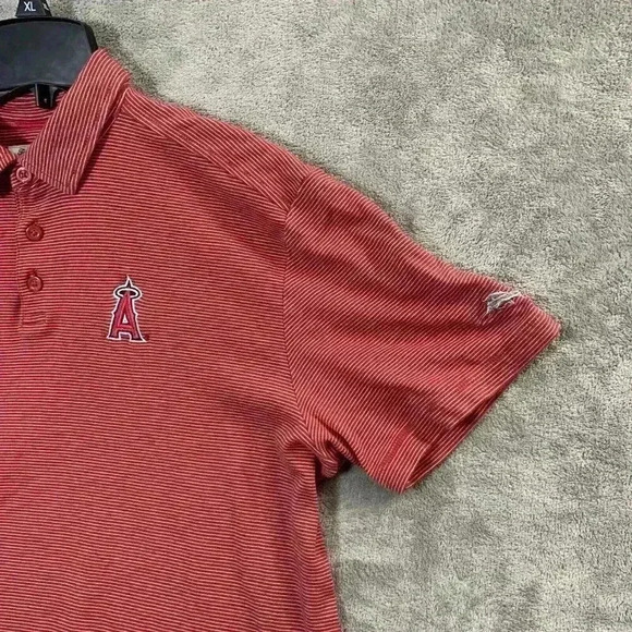 Tommy Bahama Shirt Mens Size Medium Los Angeles Angels Polo Baseball MLB Cotton - Picture 4 of 9